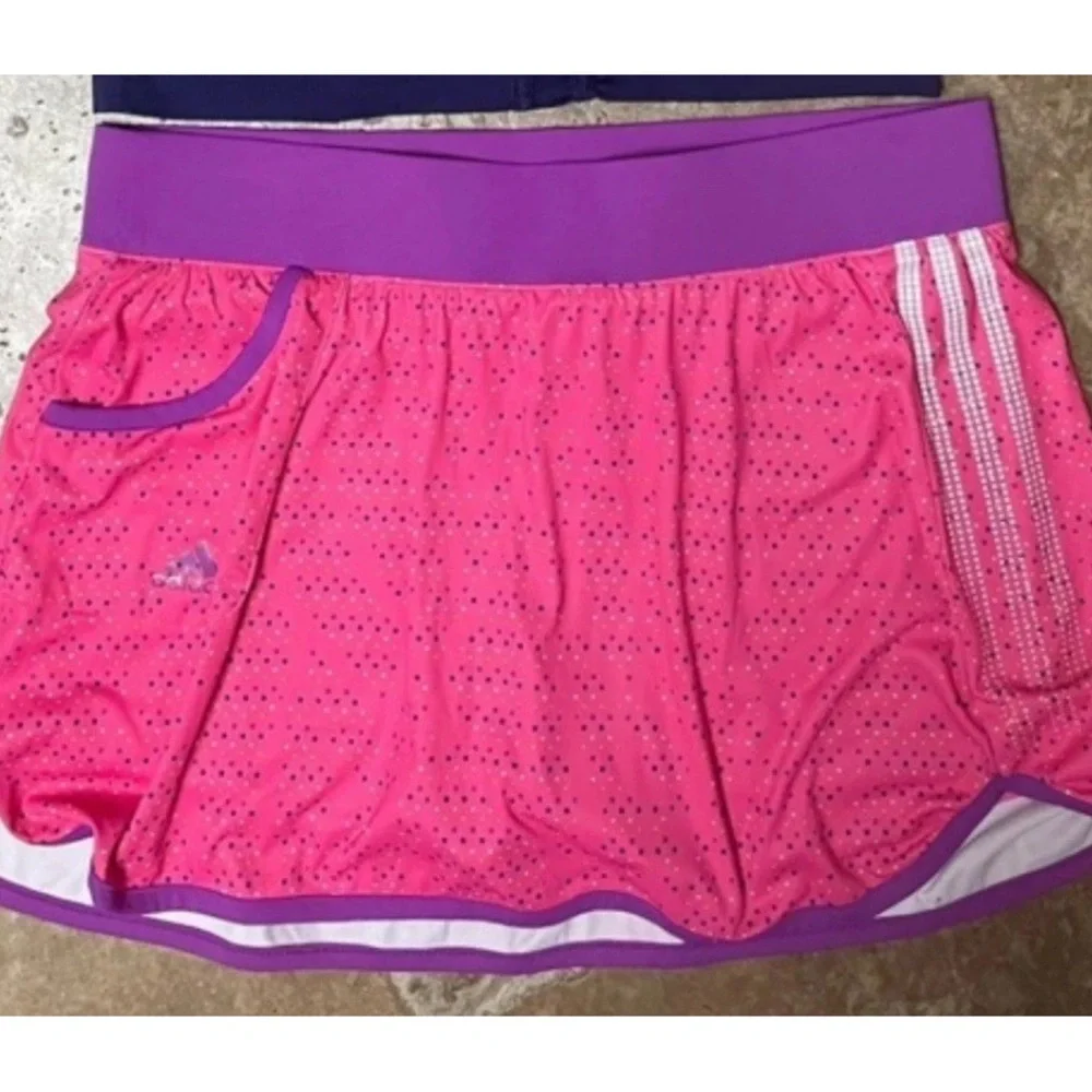 Adidas Women's Pink and Purple Tennis Skort - Picture 4 of 9